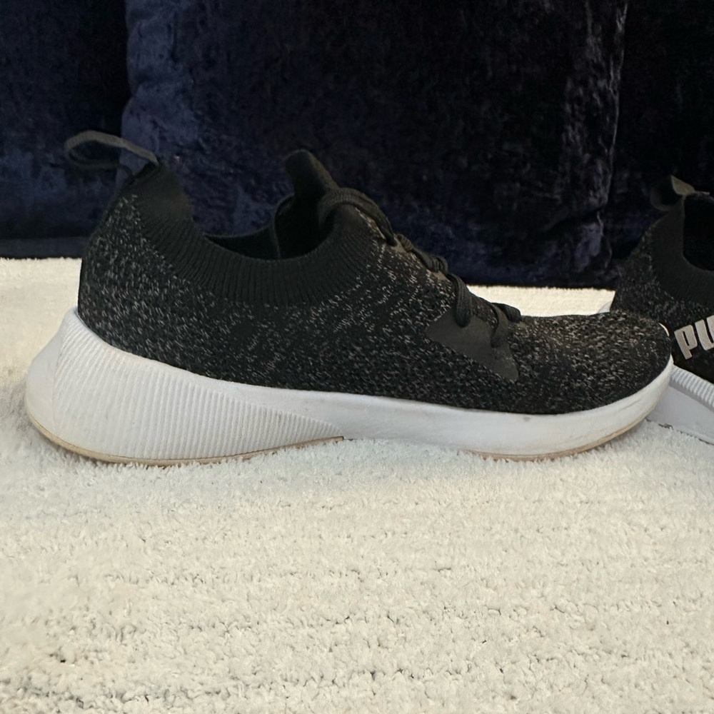 Puma Black Knit Sneakers with White Sole - Picture 13 of 15